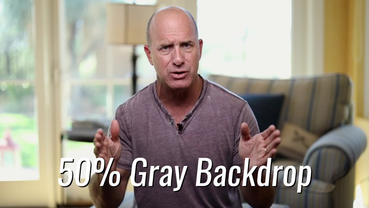 Joel explaining the 50% gray backdrop and blending modes