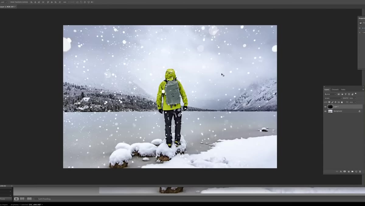 Adding a light snow overlay with reduced opacity