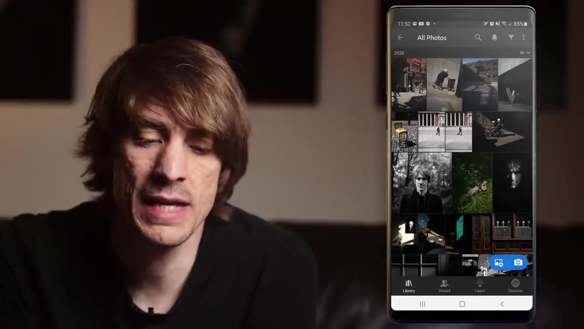 Lightroom Mobile app open with imported image on screen