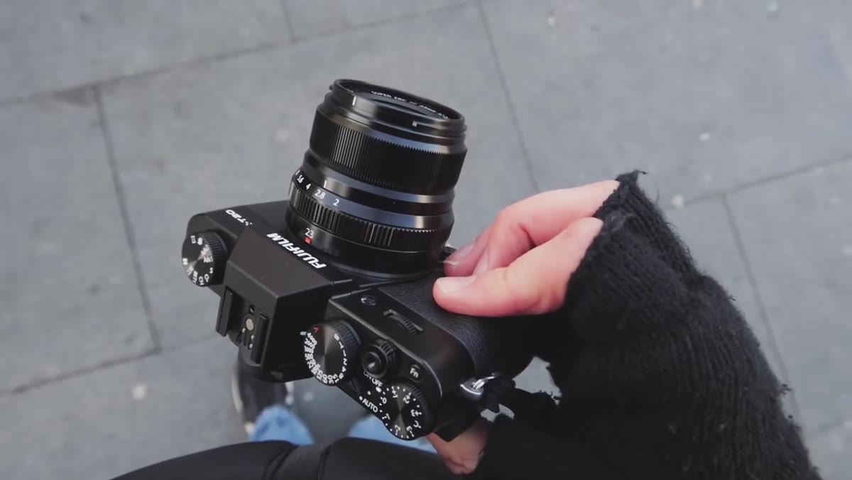 Tucker&rsquo;s camera settings displayed with Fuji XT20 in hand