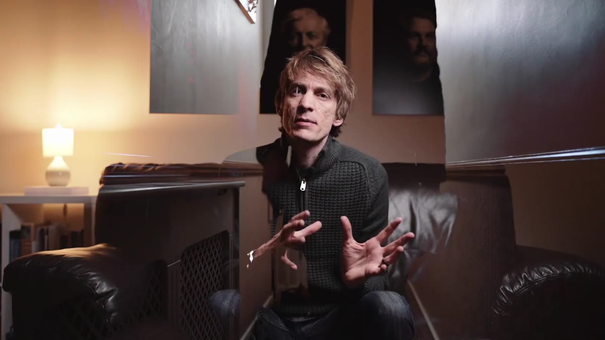 Sean speaking directly to camera about defining a style