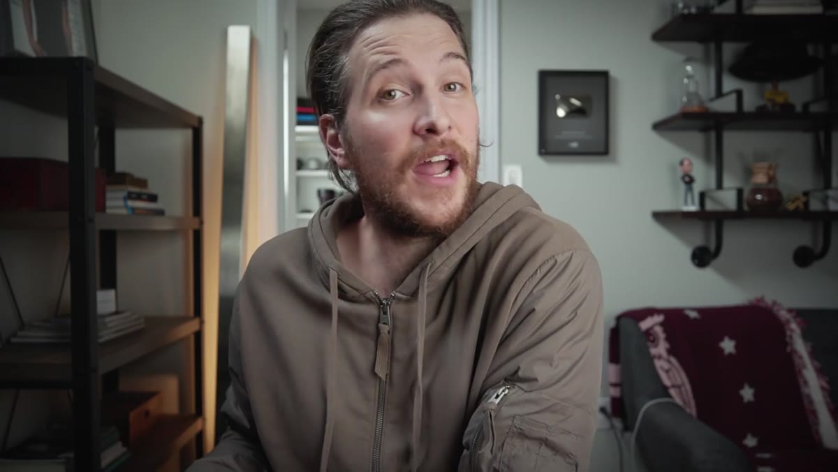 Creator describes quitting after early test videos, then restarting with commitment