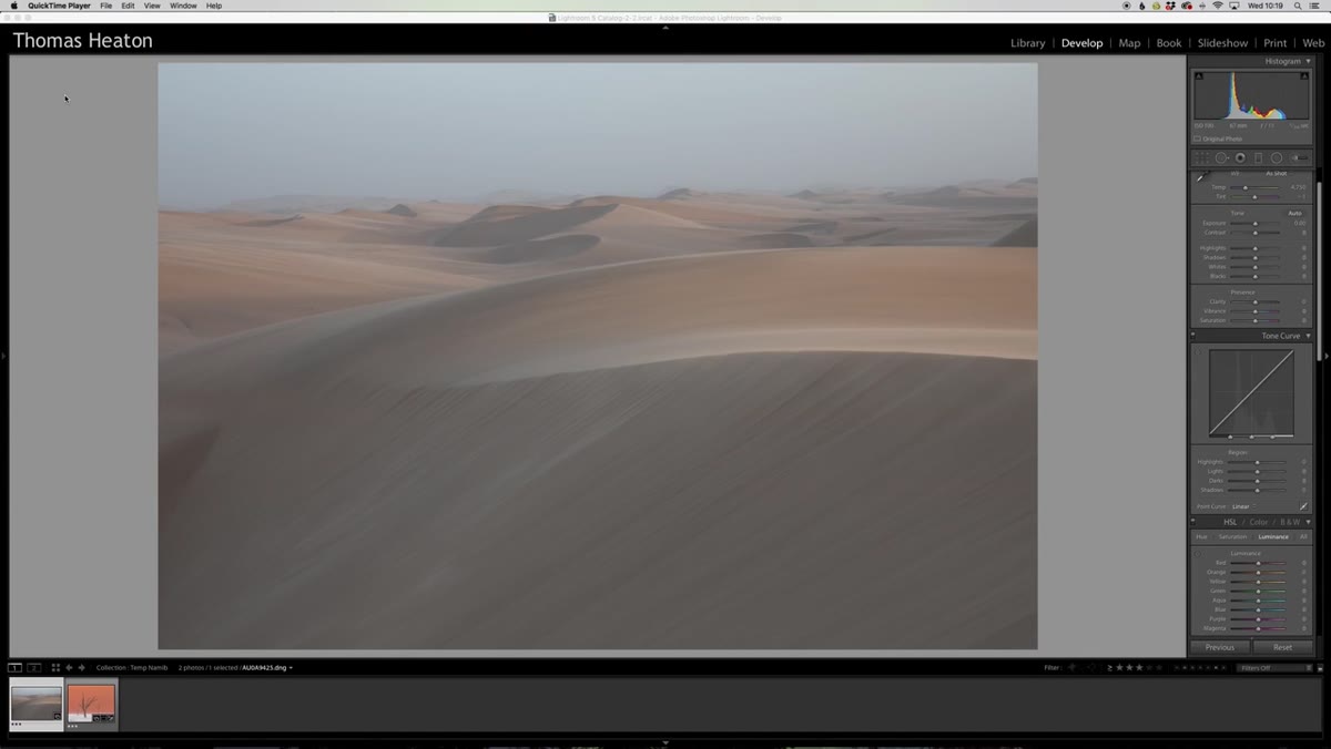 Raw file open in Lightroom, no adjustments applied