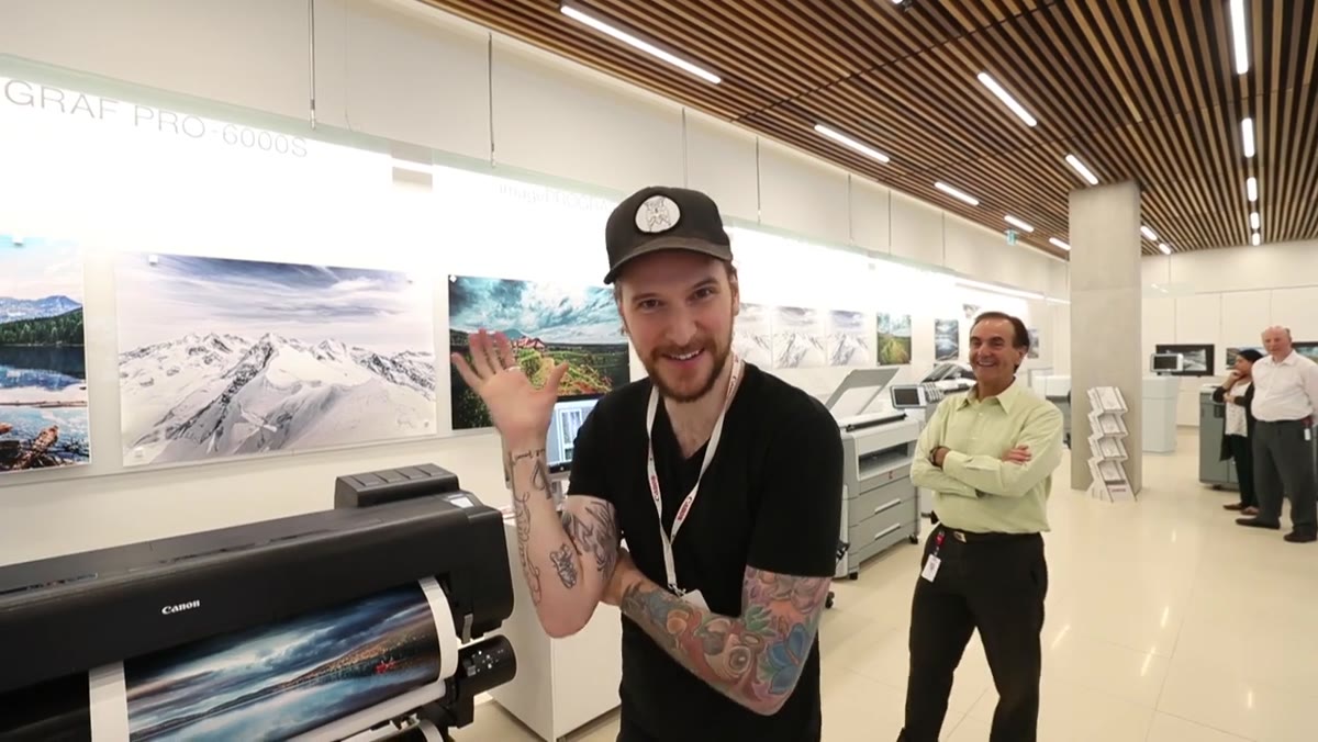McKinnon seeing his photos printed large for the first time in the showroom
