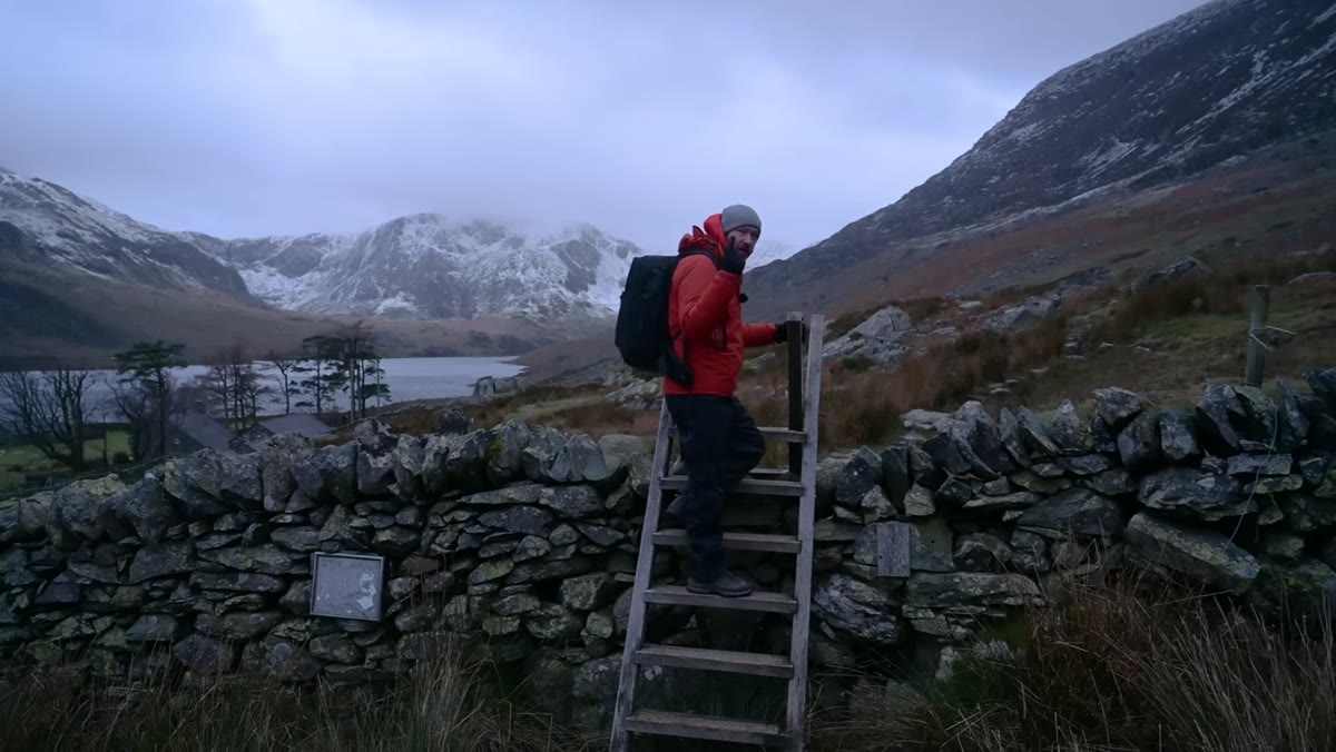 Nigel scanning the rocky ground between two mapped GPS points